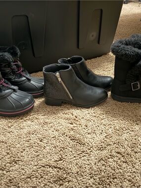Place Black Side-Zip Ankle Boots for Kids